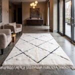Handmade White Moroccan Beni Ourain Rug – Made with Natural Wool